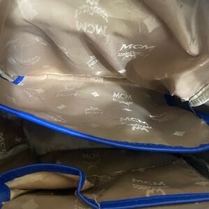 MCM Tan and Blue Interior Bag